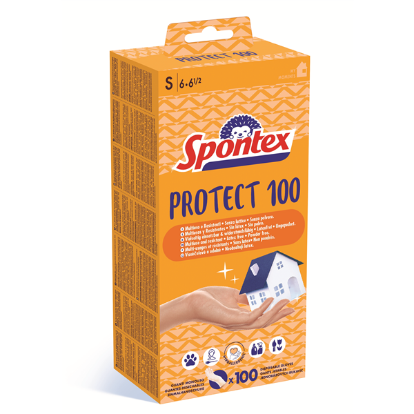 Spontex Protect vinylové rukavice 100 ks, velikost S