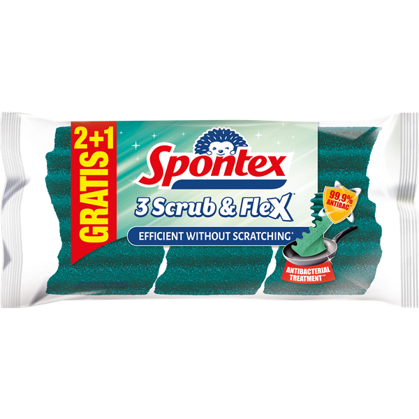 Spontex Scrub&Flex houbička 2+1 ZDARMA