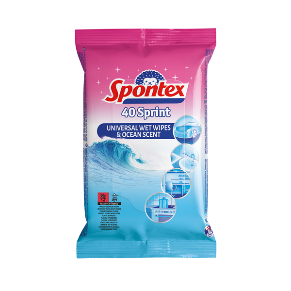 Spontex Sprint Fresh Ocean vlhčené univerzální utěrky 40 ks