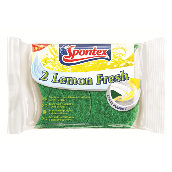 Spontex 2 Lemon Fresh houbička na nádobí