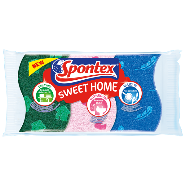 Spontex Viskózní houbičky Sweet home 3 ks