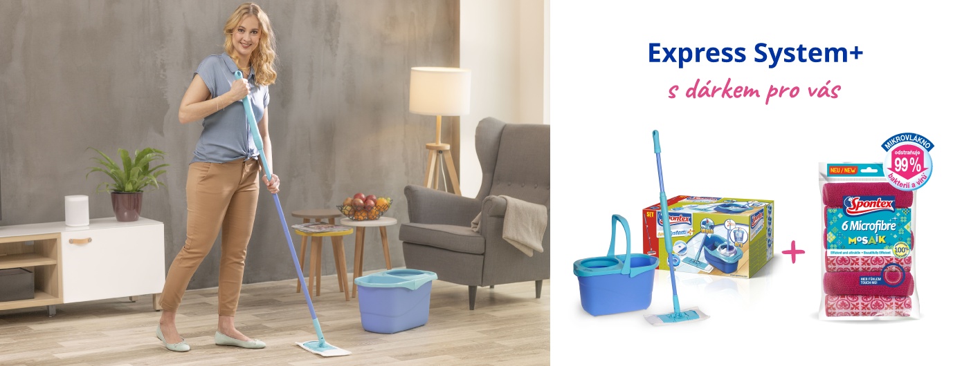 Mop Spontex Express Systém plus s dárkem pro vás.