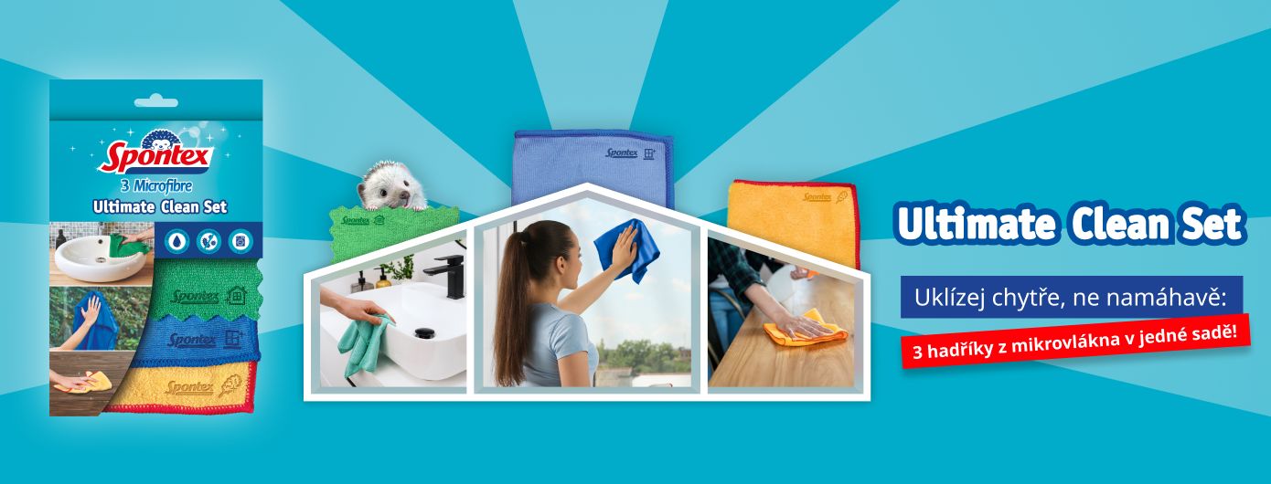 Spontex Ultimate Clean set utěrky z mikrovlákna 3 ks